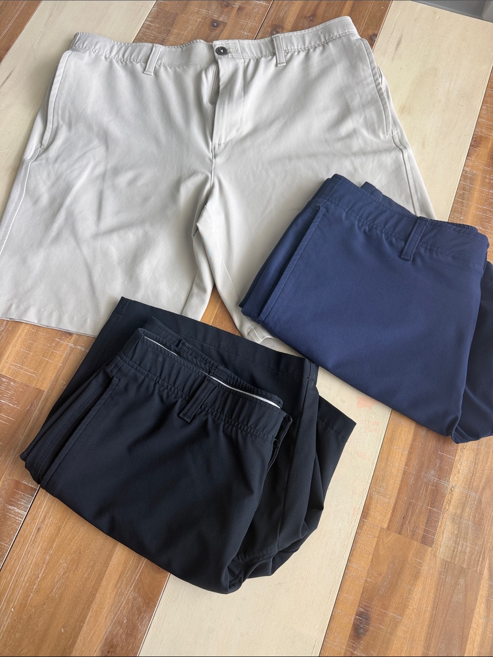 Under Armour Men's Flat-Front Shorts in Navy and Black